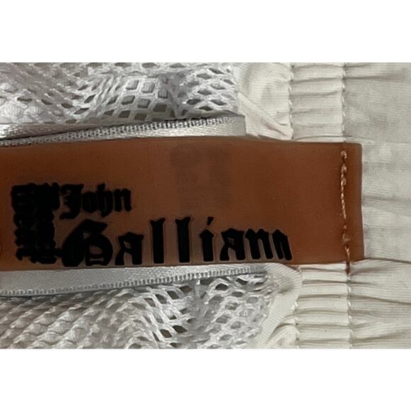 9-63 JOHN GALLIANO Men's Swim Trunks White Small - Picture 5 of 8